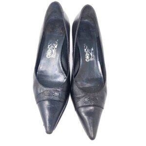 Salvatore Ferragamo Black Leather Pumps 8